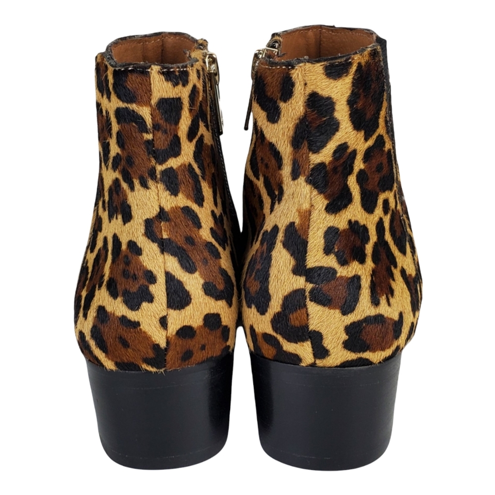 New Antonio Melani lavonnie leopard print haircalf block heel pointed booties - Picture 10 of 13